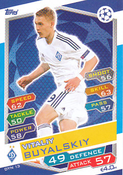 Vitaliy Buyalskiy Dynamo Kyiv 2016/17 Topps Match Attax CL #DYN13